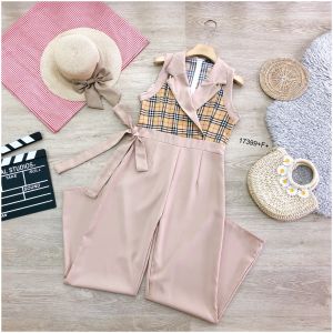 CC 17399 จั้มสูทขายาว จั้มสูททำงาน ใส่ทำงาน ใส่เที่ยว Jumpsuit BBR (ฟรีไซส์ M อก 32-36 เอว26-30 สพ38-40 ยาว 54)