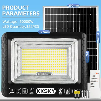 EEKOO Solar Flood Light 80000W Outdoor Waterproof IP67 Original Solar Lights With Solar Panel Energy Saving Lamp With Remote Control Automatic Lighting Apply Street Garden Courtyard