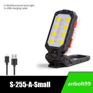 USB Repair Lights Torchlight COB Light Portable Waterproof Magnetic Emergency Light LED Flashlight Work Light
