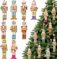 36 Pcs Nutcracker Ornaments for Christmas Tree Wooden Nutcracker Bulk Christmas Hanging Ornaments Xmas Decorations for Home Holiday Decor. 