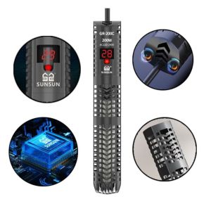 HEALMEYOU LCD Digital Display Fish Tank Heating Rod GR Explosion-Proof Glass External Temperature Control Digital Display Heating Rod High Quality Energy Saving Aquarium Heater Aquarium Use