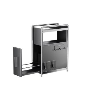 XENMART Multifunctional Spice Organizer Narrow Design Dustproof Countertop Organizer Sturdy Space Saving Storage Rack Kitchen Use