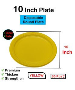 Premium Round Disposable Plates 10-inch - Multi-Color Pack for Buffet & Catering Events 30pcs±