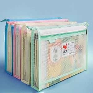 NEMOPH Khóa Túi lưới có khóa Lưới trong suốt Thiết kế túi Túi đựng sách Thực tế Sinh viên mang vác Túi đựng hồ sơ Văn phòng trường học
