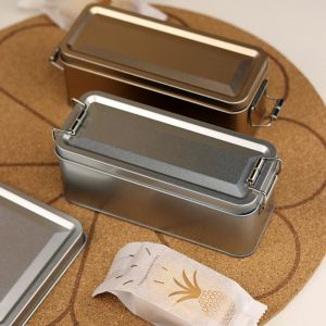 LYMEDIA Metal Rectangular Iron Box with Lid Old-fashioned Candy Box High Quality Durable Cake Packaging Box