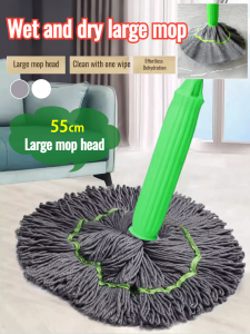 【FAMMY FAEY】Bamboo fiber mop Wet and wet dual-use large hand-washing mop Easy stain removal mop