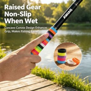 MUMU 30/50/100PCS Silicone Vòng giữ cần câu cá Thấm hút mồ hôi Có vân răng cưa Vòng Chống Trượt  Nhiều màu sắc Vòng giữ vợt Phụ Kiện Cần Câu Cá