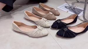 WomenS Flats 2025 Spring New Korean Style Square Toe Shallow Loafers Flat WomenS Shoes