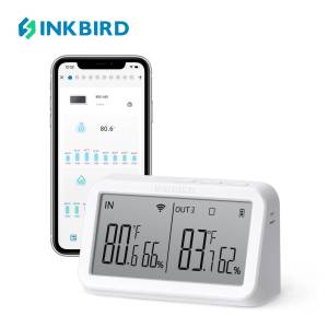INKBIRD IBS-M2 Wi-Fi Gateway với cảm biến độ ẩm nhiệt độ ứng dụng thông minh kiểm soát màn hình LCD lớn làm việc với inkbird bluetooth không dây cảm biến