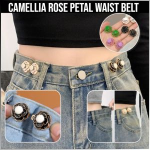 Buttons Personality Buckle Camellia Pearl Embellishment Metal Frame Small Fragrant Breeze Shirt
