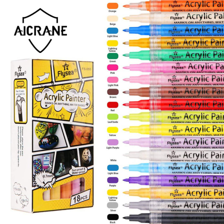 AICRANE 0.7mm Permanent 12/24/80Colour flysea Acrylic Paint Marker Pen