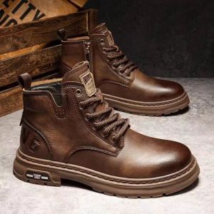 WEIZRU 2025 New Simple Versatile Hot-Selling Martin Casual High-Top Autumn New Mens Shoes Work Boots