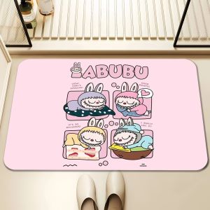 Keset Lantai Labubu Anti Slip Diatomite Alas Kaki Kamar Mandi Motif Labubu Anti Licin 40x60cm