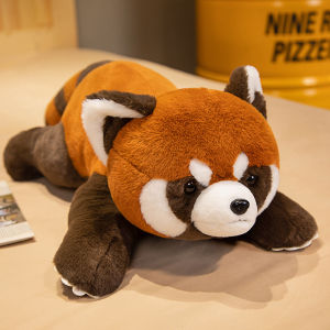 JOJO CASTLE Simulation Raccoon Plush Toy Stuffed Cute Raccoon Bear Cartoon Anime Doll Lying Pillow For Kids Girls Birthday Xmas Gifts