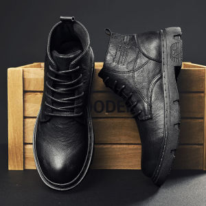 TOPEOPLE Safety Boot Shoes for Men Korean Original Fashion New Style 2022 Black Rain Zip Caterpillar Sneaker On Sale Waterproof Sport Army Tactical Shoe kasut getah lelaki kalis air kasut getah lelaki kalis air 22101805