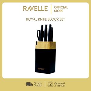 RAVELLE Pisau Dapur Anti Lengket 7 in 1 Set - Royal Block Knife Set