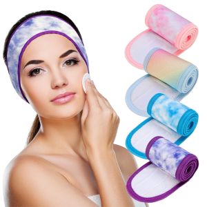 Denfany Spa Headband Soft Terry Cloth Adjustable for Face Washing & Yoga Durable & Absorbent Gentle on Skin for Makeup Removal Shower & Yoga 3 Colors (Black/White/Grey)