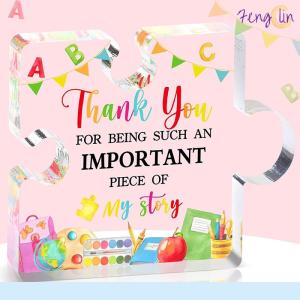 🔥🔥🔥fenglin Creative Irregular Acrylic Puzzle Graphic Plaque Graduation Season Thank You Teacher Blessing Plaque Office Desk Decoration Gift