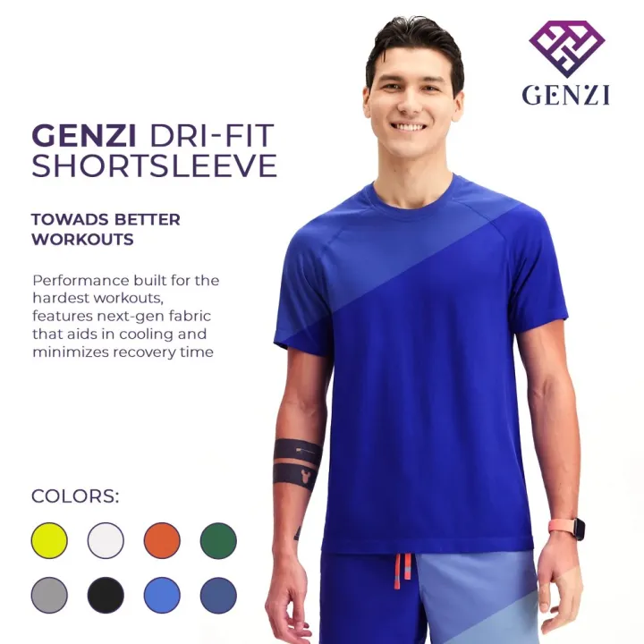 GENZI Dri Fit T shirt Dry Shortsleeve Cotton Oversized Plain T Shirts Summer Plain Sublimation Gym 3D Graphic T Shirt Quick Drying Dry Fit Shirt Lazada PH