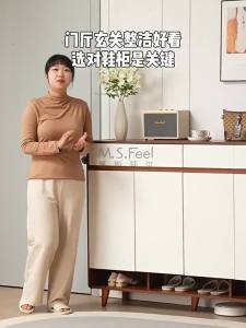 ⚡Shoe Cabinet for Home Use Doorstep Storage Integrated Wall Facing Indoor Entrance Hallway Solid Wood Shoe Rack