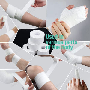 White Athletic Sports Tape First Aid Tape Stretch Bandage Finger Wrist Support Sport Elastic Binding Tape Roll Injury Support Knee Ankle Muscle Tape