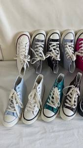 Này Lưu Hóa Ba Lần Câm  1970s Giày Vải Đỏ Học Sinh chic Giày Đế Bằng Cao Cổ ulzzang Giày Thường Ngày