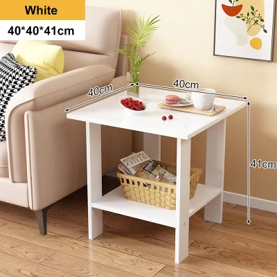 Sofya Nordic Bedside Table Small Square Desk Coffee Table Simple Sofa Side Table Corner Table Living Room Tea Table Rak Kayu Meja 茶几