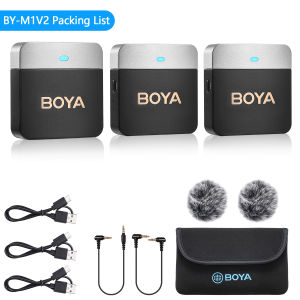BOYA BY-M1V Wireless Lavalier Microphones Noise Cancellation Mini Mic Plug-Play Clip On Lapel Mic for iPhone/iPad/Android/DSLRs/Cameras /3.5mm TRS&TRRS for live streaming Interview Vlogging Live TikTok YouTube Content Creator
