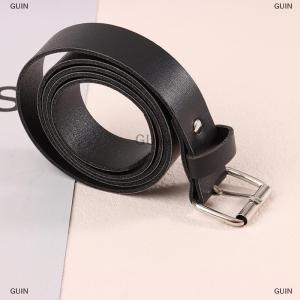 🎈🎀【Low price】GUIN 1Pc 100CM Leather Belt Fashion Waist Belts Metal Buckle Waistband Pants Decorative Belt Clothing Accesories