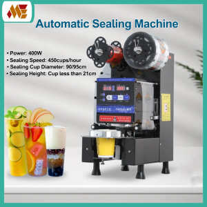 Intelligent Automatic Cup Sealing Machine for Milk Tea Bubble Tea Hot Drink / Cup Sealer Machine with Seal Film 3000pcs