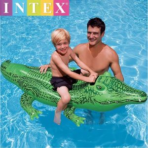 Intex Green Small Gator Ride-On Inflatable Pool Float SKU: 58546EP