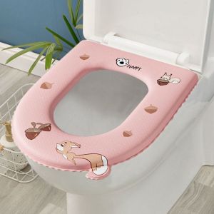 BAGUO Có tay cầm Nắp bồn cầu dễ thương Dày hơn Hoạt hình Đệm ngồi bồn cầu Phổ thông Không thấm nước Miếng lót bồn cầu Phòng tắm