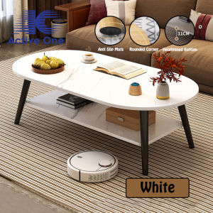 ACTIVEONE 2 Layer Wooden Coffee Table Rounded Corner Home Living Room Small Tea Side Table - Fulfilled by ACTIVEONE
