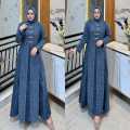 Baju gamis wanita Remaja Trendy coklat mahogani Motif Brukat terbaru 2026 Nazerra maxi Bahan velvet Premium gaun wanita Pesta Kondangan Cantik elegant Fashion modist bahan adem Bisa COD. 