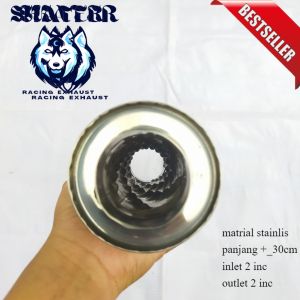 KNALPOT RESONATOR AFISYA MOBIL STEINLESS ULIR SCOOT UNIVERSAL MOBIL