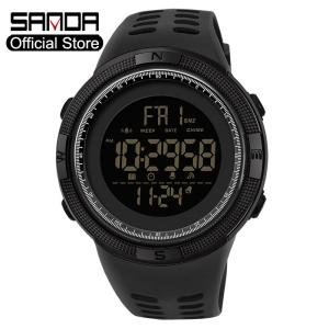 SANDA Men Watch Sports Chronograph Luxury Brand LED Display Mens Fashion Multifunction Waterproof Watch Outdoor Mens Watch For Men