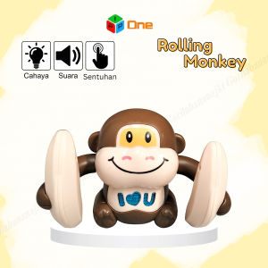 Mainan Monkey Rolling Monyet tumbling jungkir balik Light Music Sound