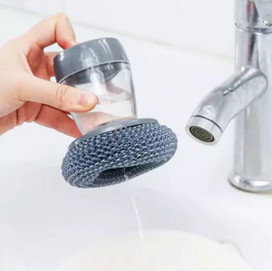 BB7 - Sikat Sabut Kawat Dengan Dispenser Tabung Cuci Piring / Spons Sikat Aluminium Kawat Pembersih Wajan Panci