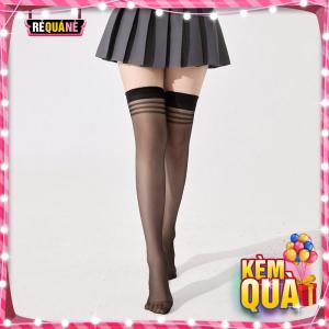 Tất Da Lưới Tới Đùi Thiết Kế Sọc Ngang Chống Tuột Quyến Rũ RQN2605 - requane