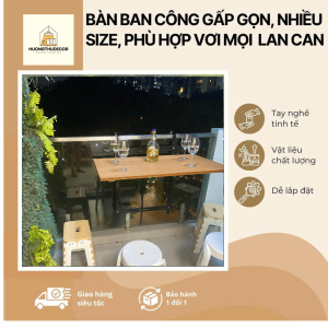BÀN TREO BAN CÔNG GẤP GỌN LỚN PHÙ HỢP VỚI MỌI LOẠI BAN CÔNGKHÔNG SỢ NẮNG MƯA