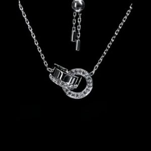 Swarovski Hollow Jewelry Swan Necklace with Snowflake Pattern - Christmas Gifts and Ornaments for Women