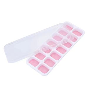 Ice Cube Mold 14 Cubes DIY Ice Maker with Cover Soft Bottom Summer Refrigerator Juice Ice Cream Frozen Cube Jelly Fruit Ice Cube Maker | Gaben Home