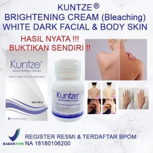 KUNTZE BRIGHTENING CREAM WHITE FACIAL N BODY SKIN - Krim Pencerah Tubuh dan Wajah 100ml