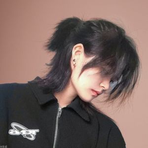 Wolftail Samurai Hairstyle Japanese Neutral Mullet Head Fluffy Natural Full Headgear Mens and Womens Hair Cover