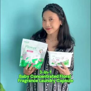 Baby Laundry Detergent Capsule 3-in-1 Concentrate Flower Scent  30pcs Laundry Beads Detergent Pods