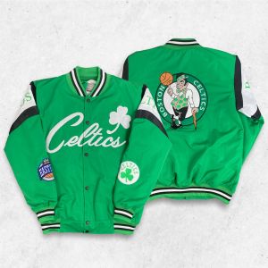 Jaket Baseball Bomber Varsity Jacket Pria Wanita Vintage Casual Celtics Series Terbaru Premium Distro