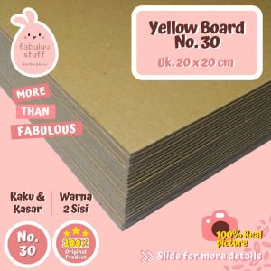 (ISI 10) Karton Yellow Board Persegi No. 30 No. 40 Ukuran 20 x 20 cm