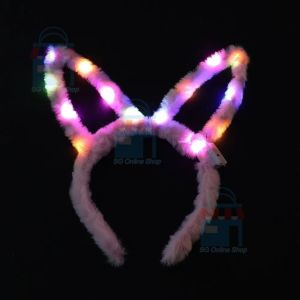 LED Party Light Up Rabbit Ears Headband Christmas Party Glowing Led Bunny Headdress Led Atmosphere Decoration Plush