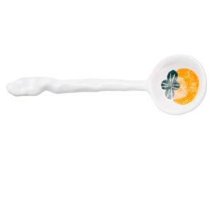 OMK Handmade pottery Long Handle Spoon Hand Painted Ceramic Dessert Spoon