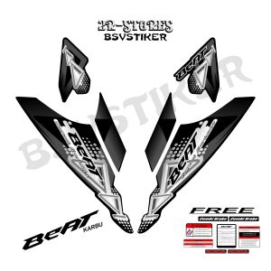 striping beat karbu hitam grafis (sku7) / stiker beat carbu Motorcycle